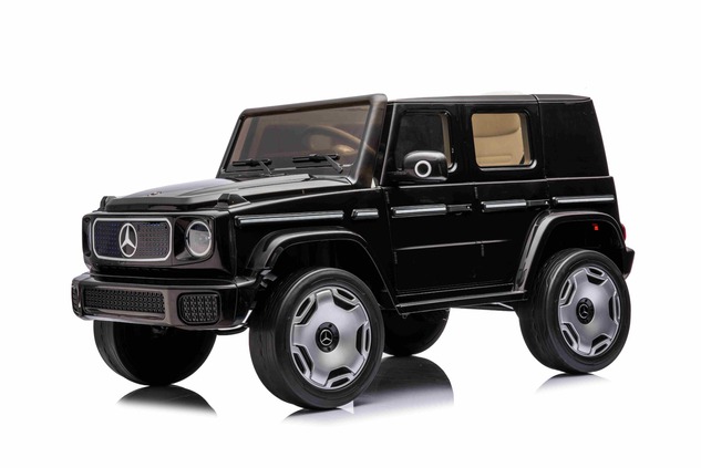 Electric Ride-on car Mercedes-Benz EQG 12V, black, LED underlighted body parts, Functional front and