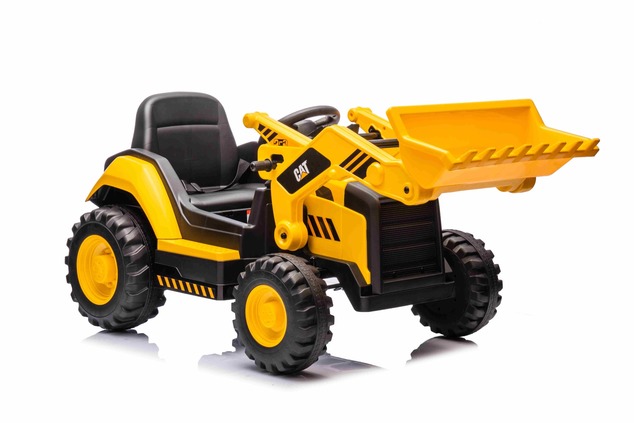 Licensed Caterpillar Electric Excavator with Slope Bucket, Single Seat, Yellow, USB Input on MP3 Pla