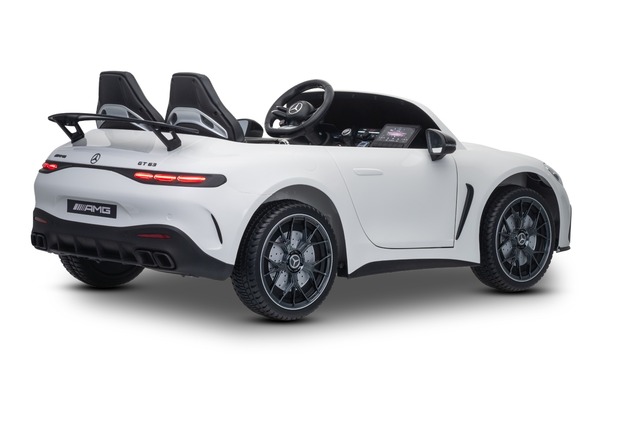 Electric Ride-on car Mercedes GT63 AMG 24V with 4x4 drive, white, Two-seater, Adjustable driver's se
