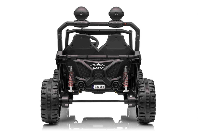 Electric Ride-on car T-REX Ride 4x4 Two-seater 24V, black, MP3 Player with USB/AUX input, 4x4 drive,