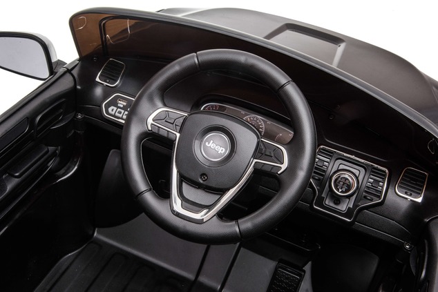 Electric Ride on Car JEEP GRAND CHEROKEE 12V, BLACK, Leather seat, 12V/7AH Battery, Opening doors, 2