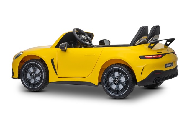 Electric Ride-on car Mercedes GT63 AMG 24V with 4x4 drive, yellow, Two-seater, Adjustable driver's s