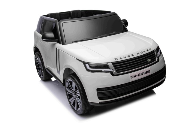 Electric Ride-on car Range Rover Model 2023, Two Seater, White, Leatherette Seats, Radio with USB In