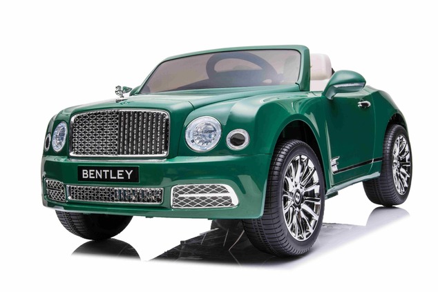 Electric ride-on car Bentley Mulsanne 12V, green, Leatherette seat, 2.4 GHz remote control, Eva whee