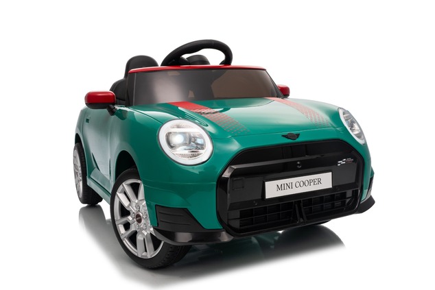 Electric Ride-on car Mini Cooper 12V, green, MP3 Player with USB and Bluetooth connection, 2.4 GHz r