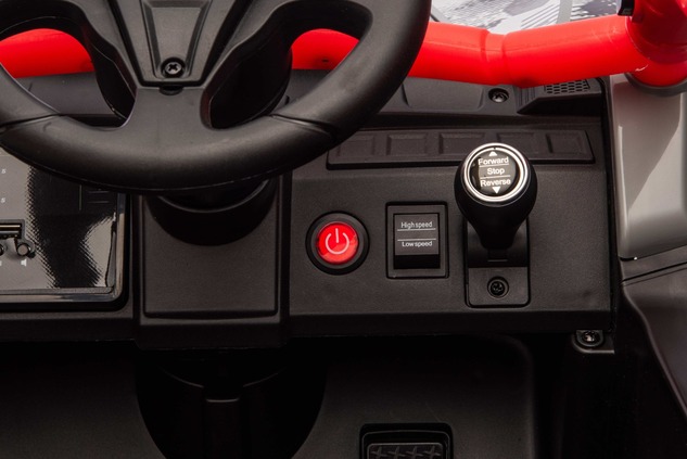 Electric Ride-on car Kawasaki TERYX KRX 1000 12V, red, single seat, rear axle suspension, 2.4 Ghz re