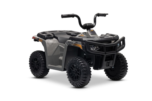 Licensed electric Ride-on quad Arctic Cat 12V with rear wheel drive, grey, LED lights, Lithium batte