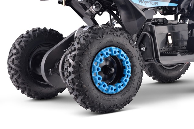 Pocket quad électrique enfant 800 W | Beneo Motors Raptor Bleu | Pour 3–7 ans | Limiteur de vitesse 