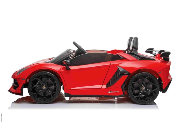 Electric Ride on Car Lamborghini Aventador 12V for two users, Red, Vertical opening doors, 2 x 12V E