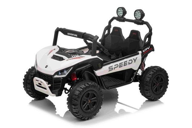Electric Ride-on car T-REX Ride 4x4 Two-seater 24V, white, MP3 Player with USB/AUX input, 4x4 drive,