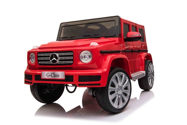 Electric Ride-on car Mercedes G500 12V, red, 2.4 GHz remote control, USB / SD Input, Rear suspension