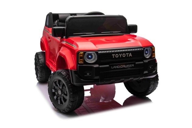 Electric ride-on car Toyota Landcruiser 12V, red, wide single seat, 2.4 GHz remote control, USB / AU