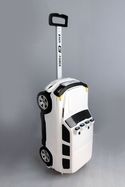 Kids Pull Along Licensed Mercedes-Benz  Ener-G-Force Luggage- White Small Travel Bag