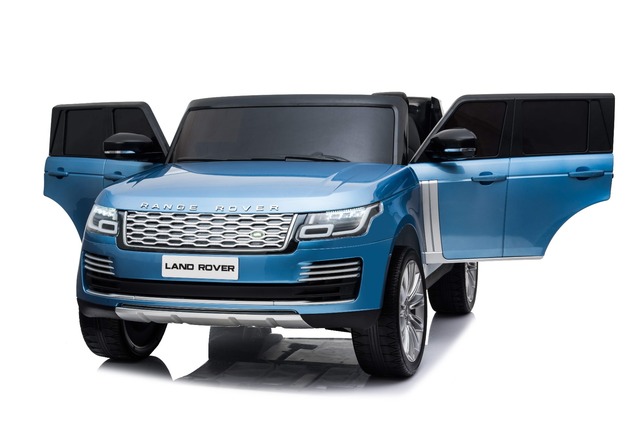 Electric Ride-On Range Rover, Blue Painted, Double Leather Seat, LCD Display with USB Input, 4x4 Dri