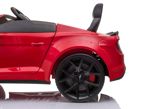 Electric ride-on car Ford Mustang 24V, red, Soft EVA wheels, 2 x 16000 rpm Engines, 24V Battery, 2.4