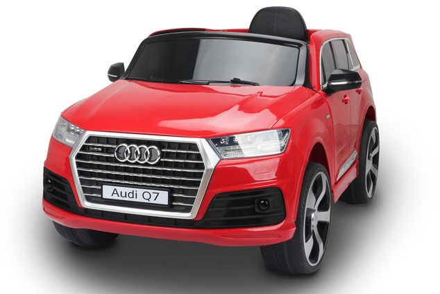 Auto elettrica per bambini Audi Q7 Quattro, Rosso, con licenza ufficiale, a batteria, porte apribili