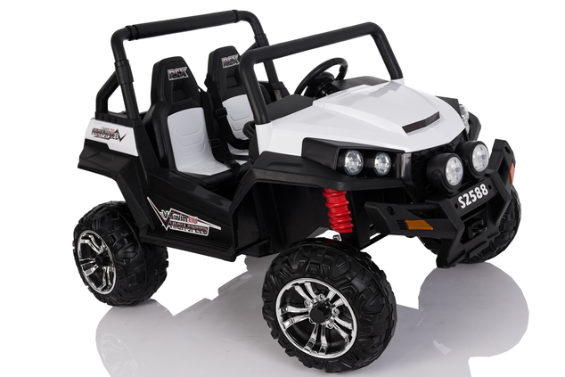 Electric Ride-On Toy Car RSX buggy 2X 12V/7Ah White - 2.4Ghz, 4 X MOTOR, remote control, two-seats i