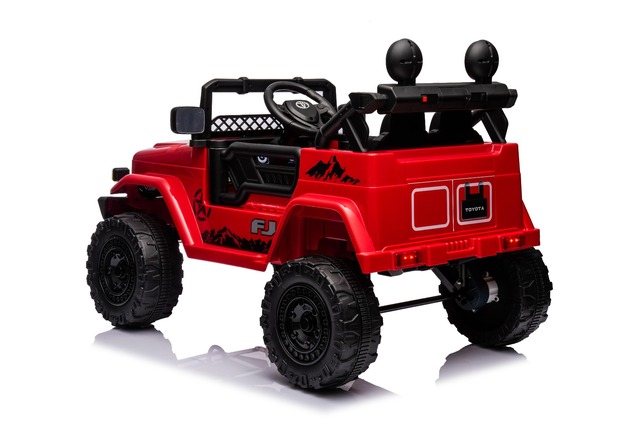 Toyota FJ Cruiser elektrické autíčko pre deti s pohonom zadných kolies, Červená, 12V akumulátor, vysoký podvozok, široké sedadlo