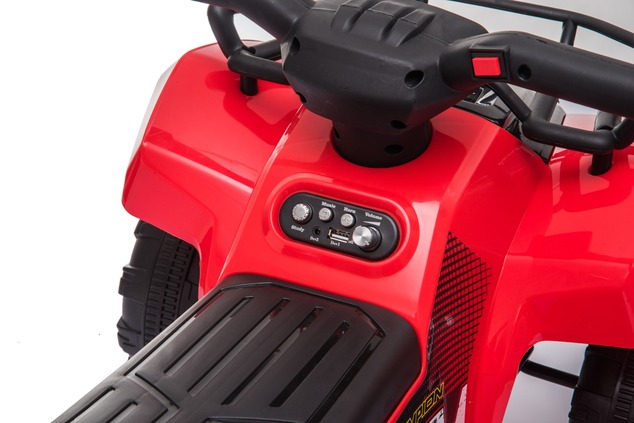 Electric QUAD MINI 6V, Red, MP3 player with USB / AUX input, 1 X 25W Engine, 6V / 4Ah battery, funct