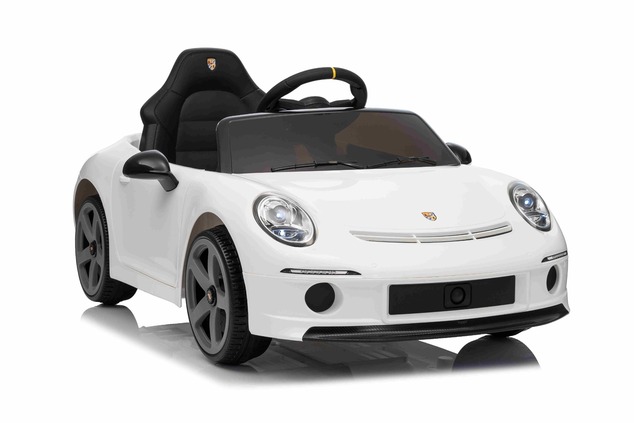 Electric Ride-on car RUF GT 12V, white, Opening doors, 2.4 GHz remote control, LED lights front and 