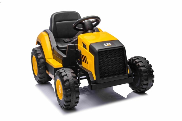 Licensed Caterpillar Electric Excavator, Single Seat, Yellow, USB Input on MP3 Player, Rear Drive wi