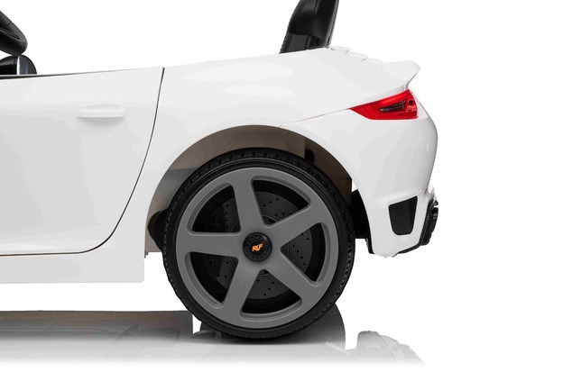 Electric Ride-on car RUF GT 12V, white, Opening doors, 2.4 GHz remote control, LED lights front and 