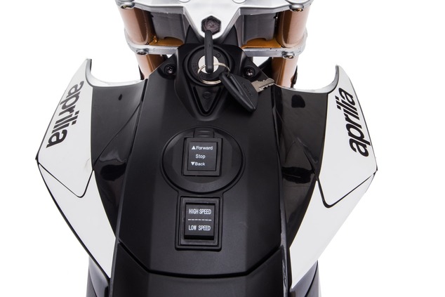 Electric Motorbike APRILIA DORSODURO 900, Licensed, 12V battery, EVA soft wheels, 2 x 18W Engines, S