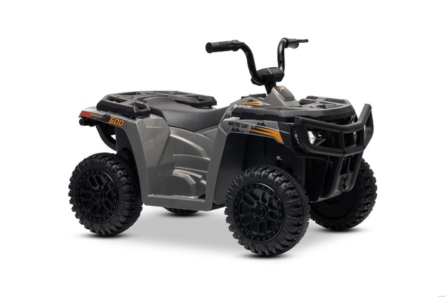 Licensed electric Ride-on quad Arctic Cat 12V with rear wheel drive, grey, LED lights, Lithium batte
