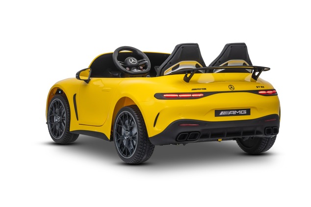 Electric Ride-on car Mercedes GT63 AMG 24V with 4x4 drive, yellow, Two-seater, Adjustable driver's s