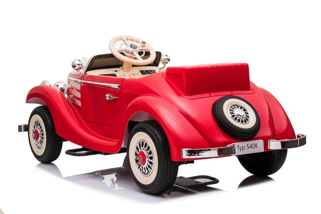 Electric Ride-On Toy Car Mercedes-Benz 540K, Red, Local parental control by Steering wheel, 2.4Ghz R