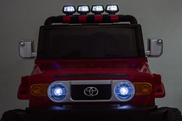 Electric Ride-on car Toyota FJ Cruiser XXL with 4x4 drive, licensed (Two-seater), red, Portable lith