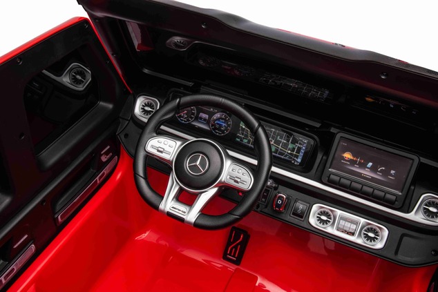 Electric Ride-on car Mercedes-Benz G63 AMG 4x4² Two-seater 12V, red, MP3 Player with USB/AUX input,