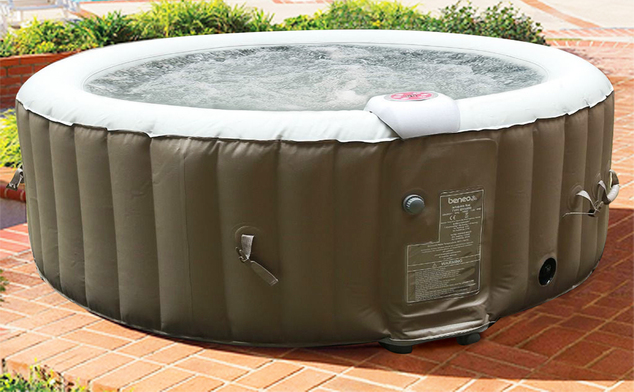BeneoSpa spa gonfiabile portatile con bolle, jacuzzi, marrone e bianco