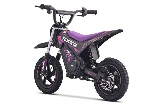 Pocket bike eléctrica para niños ROOKIE 24V (12"), batería de litio, motor brushless 250 W, freno de disco