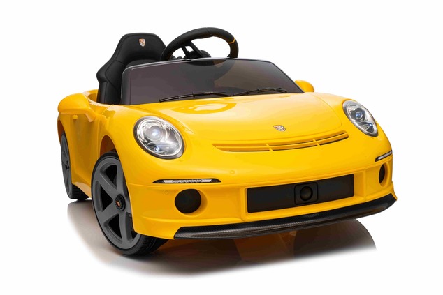 Electric Ride-on car RUF GT 12V, yellow, Opening doors, 2.4 GHz remote control, LED lights front and