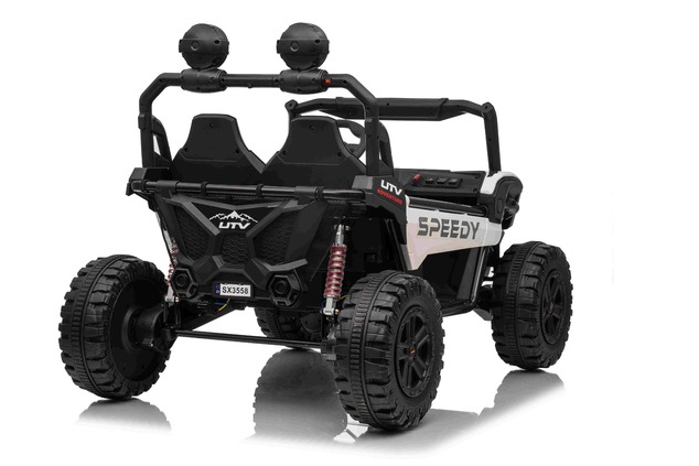 Electric Ride-on car T-REX Ride 4x4 Two-seater 24V, white, MP3 Player with USB/AUX input, 4x4 drive,
