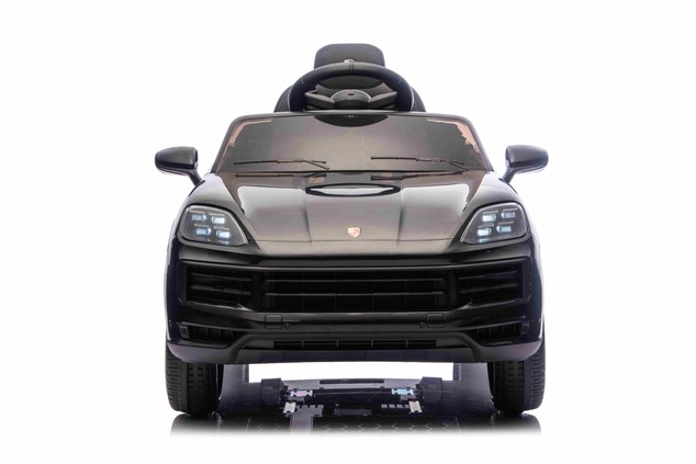 Auto elettrica per bambini Porsche Cayenne 12V con trazione posteriore - con licenza (1 posto), nero
