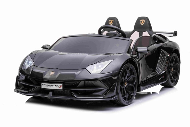 Electric Ride on Car Lamborghini Aventador 24V for two users, Black Paint, MP4 Player, PU Seats, Ver