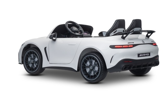 Electric Ride-on car Mercedes GT63 AMG 24V with 4x4 drive, white, Two-seater, Adjustable driver's se