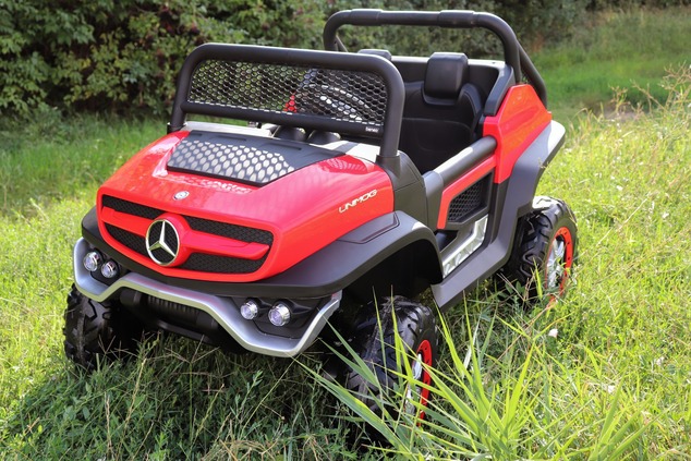 Electric Ride-On Toy Car Mercedes-Benz UNIMOG - White, 2.4Ghz Remote controller, 4 X 4, two-seats, S