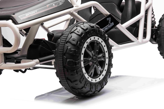 Electric Ride-on SPORT-CART 24V, black, Soft EVA wheels, Leatherette seat, 2 x 50W Motor, 24V Batter