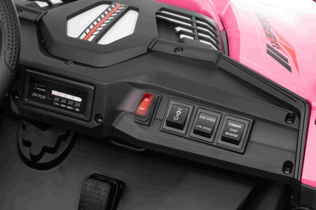 Auto elettrica per bambini T-REX Ride 4x4 24V | 2 posti | Rosa | Lettore MP3 con ingresso USB/AUX | 