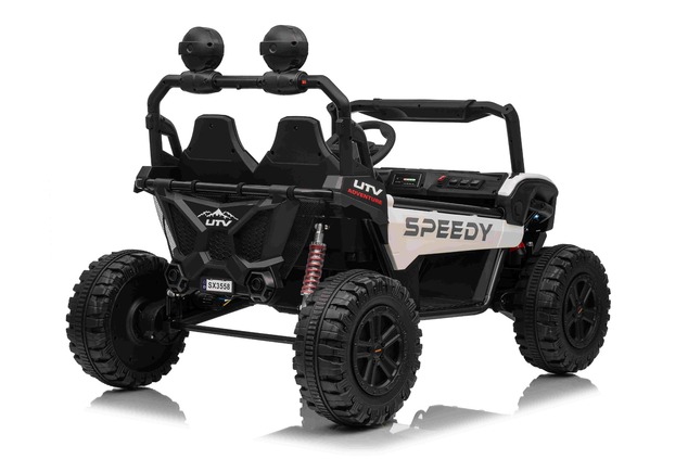 Electric Ride-on car T-REX Ride 4x4 Two-seater 24V, white, MP3 Player with USB/AUX input, 4x4 drive,