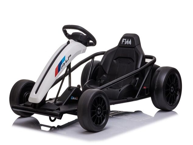 Drift Kart DRIFT-CAR 24V, White, Smooth Drift wheels, 2 x 350W Motor, Drift mode at 13 Km / h, 24V B