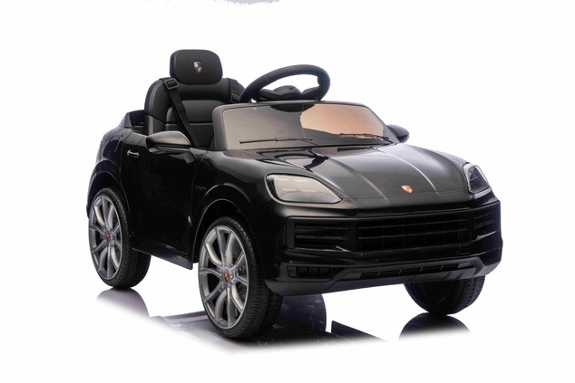 Auto elettrica per bambini Porsche Cayenne 12V con trazione posteriore - con licenza (1 posto), nero