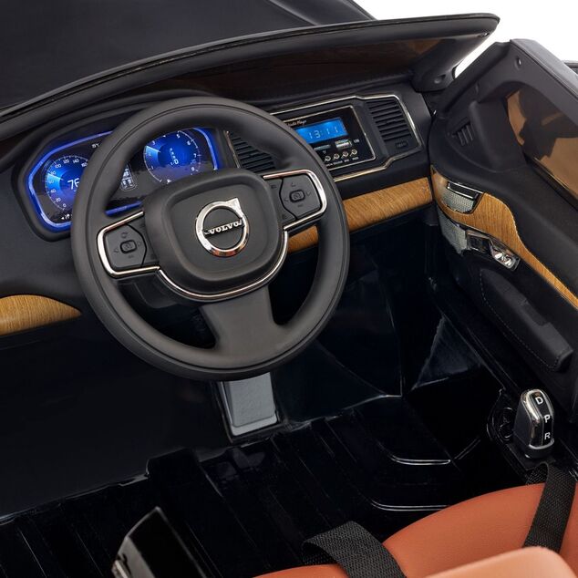Electric Ride-On Volvo XC90, Black, Double Leather Seat, MP3 player with USB Input, Opening doors an
