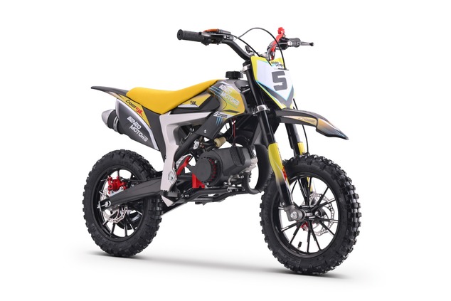 Kids Petrol Dirt Bike 50cc | Beneo Motors CROSS SX Yellow | Ages 4–8 | Speed Limiter
