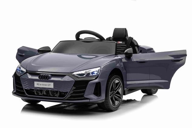 Electric Ride-on car Audi RS E-tron GT 12V, grey, wide single seat, 2.4 GHz remote control, USB / AU