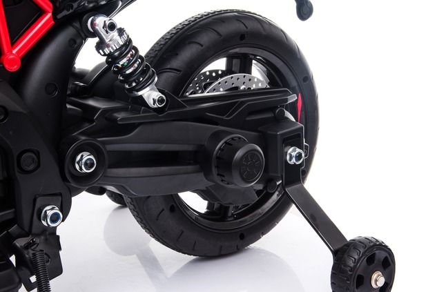 Moto électrique enfant APRILIA DORSODURO 900 sous licence, batterie 12V, roues EVA souples, 2 × 18 W