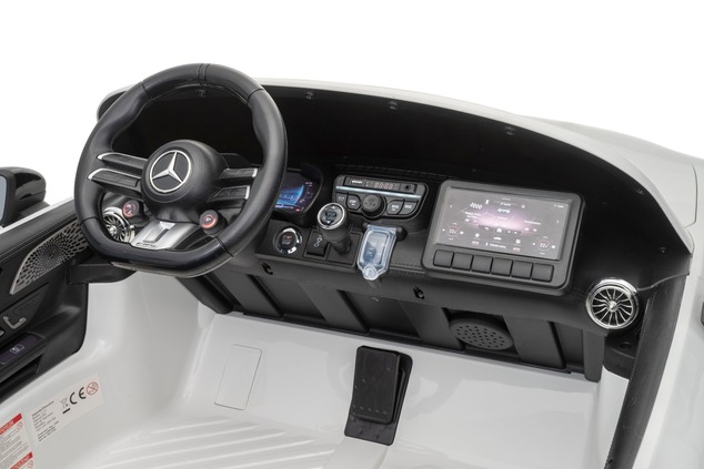 Electric Ride-on car Mercedes GT63 AMG 24V with 4x4 drive, white, Two-seater, Adjustable driver's se